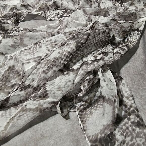 COLLECTION EIGHTEEN Silvet Lining Python SILK Scarf 18" x 72" - Picture 2 of 3